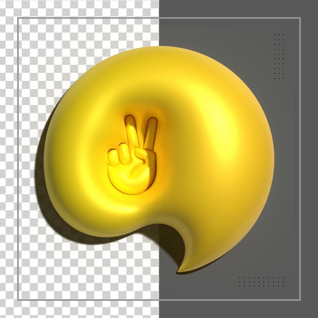 icono de mano de gesto de paz o victoria Ilustración de representación 3d de mano humana de amor y paz