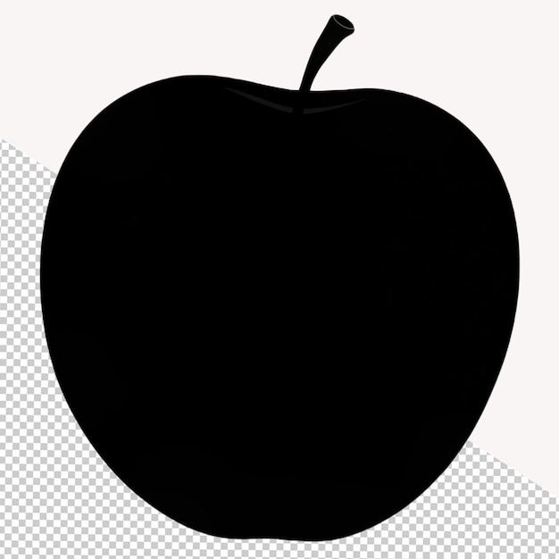 Icono de manzana negra en un fondo transparente