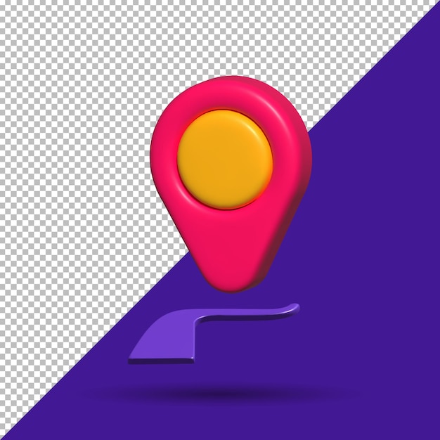 Icono de mapa de pin de renderizado 3D