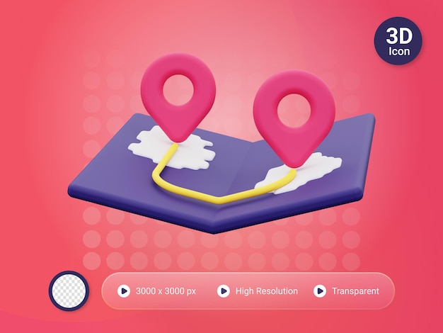 PSD icono de mapas 3d