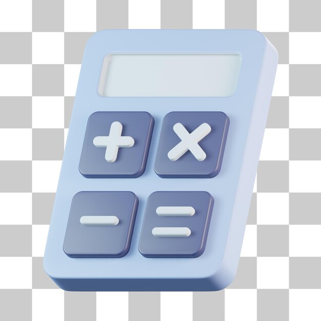 Icono de la máquina calculadora en 3D