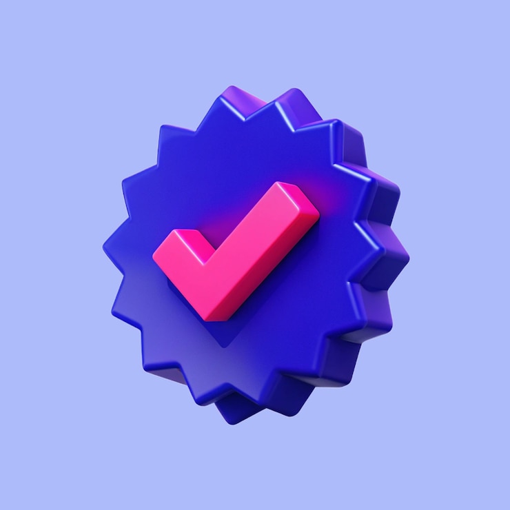 PSD el icono de la marca de aprobación pixelado de voxel isométrico en 3d