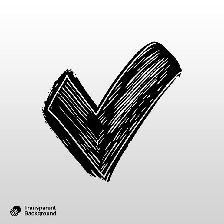 PSD icono de marca de comprobación dibujado a mano