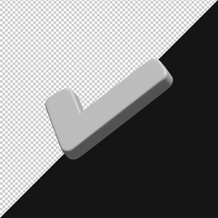 PSD icono de marca de comprobación renderizado en 3d