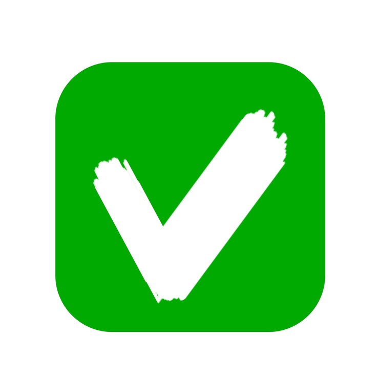 PSD ícono de marca de comprobación verde