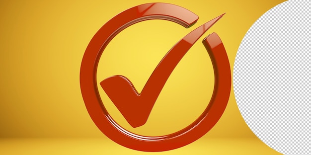 Icono de marca de verificación naranja png en fondo transparente