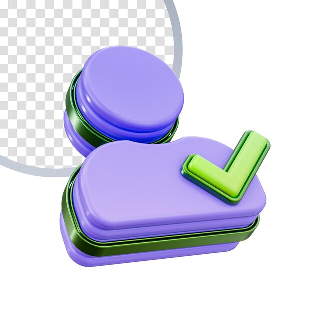 icono de marca de verificación de usuario concepto de renderizado 3d sobre fondo blanco