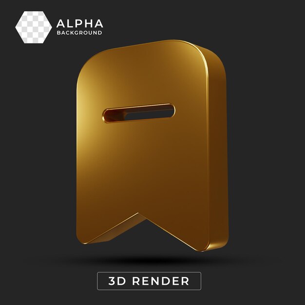 Icono de marcador dorado en 3D