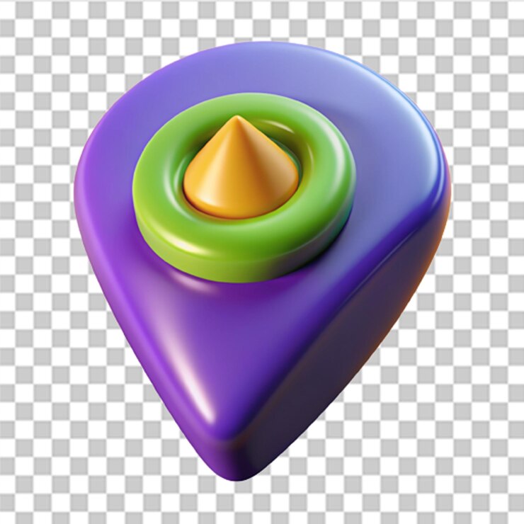 PSD icono de marcador de rastro de plástico 3d brillante con texturas detalladas y colores vibrantes