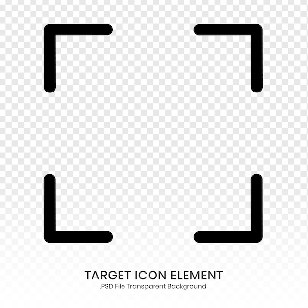 Icono del marco de enfoque de la cámara contorno icono negro