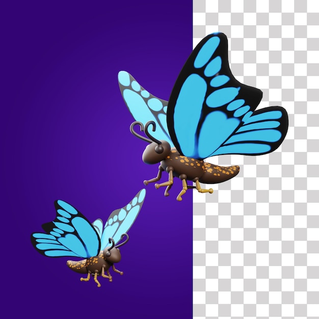 PSD icono de mariposa 3d