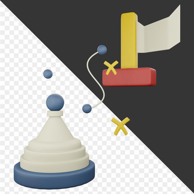 Icono de marketing digital en 3D