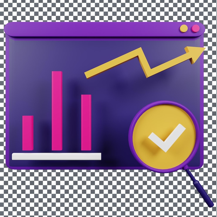 PSD icono de marketing psd 3d en fondo aislado y transparente