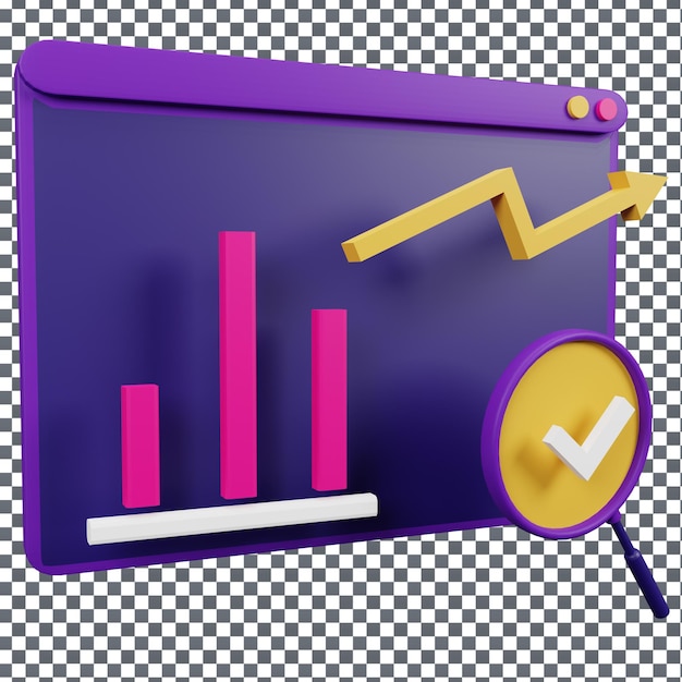 Icono de marketing PSD 3D en fondo aislado y transparente