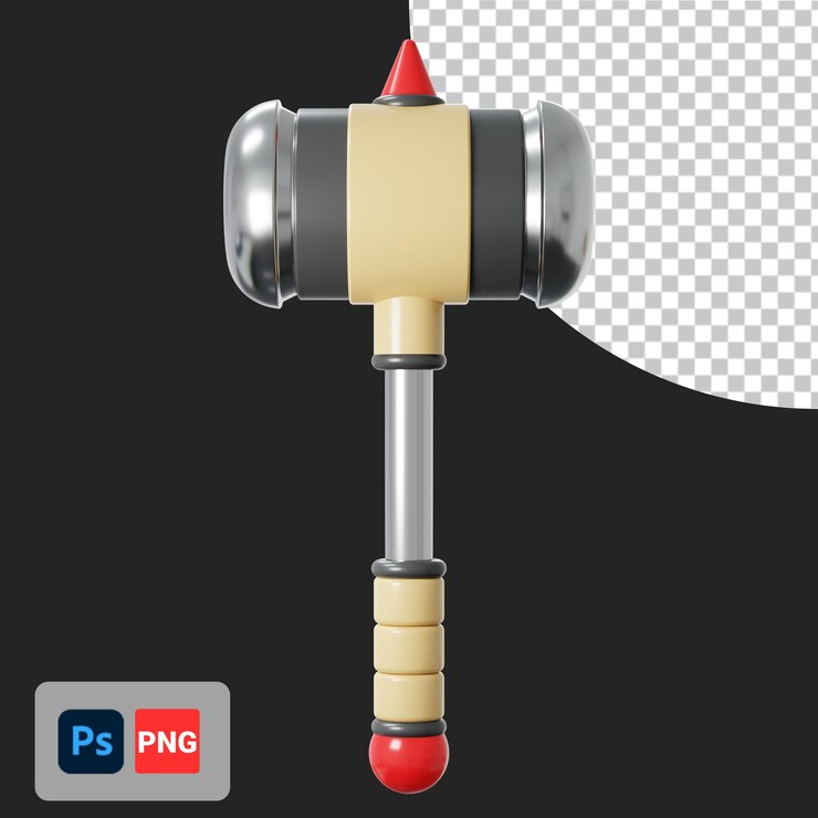 PSD icono de martillo 3d