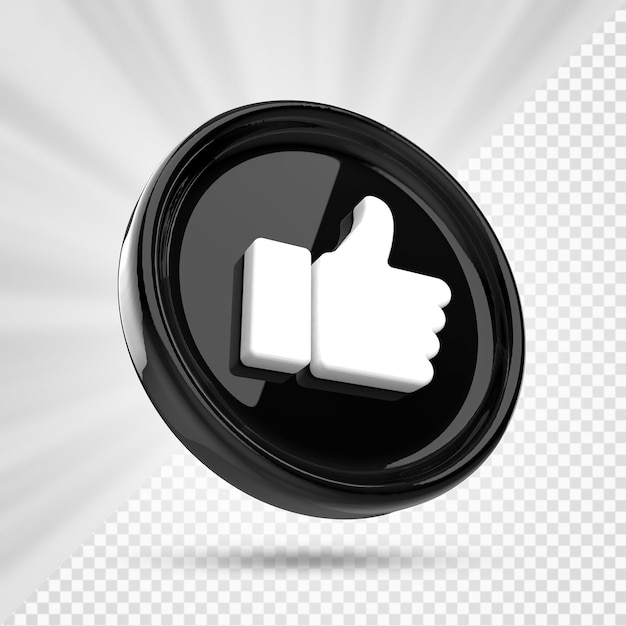 Icono Me gusta Botón Me gusta . elemento 3D