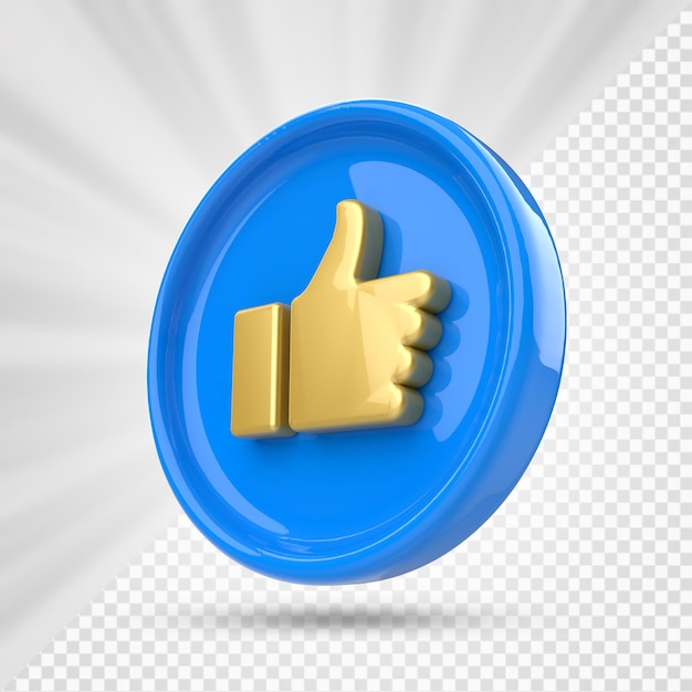 Icono Me gusta Botón Me gusta . elemento 3D