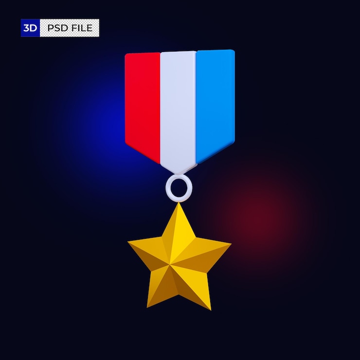 PSD icono de medalla 3d aislado