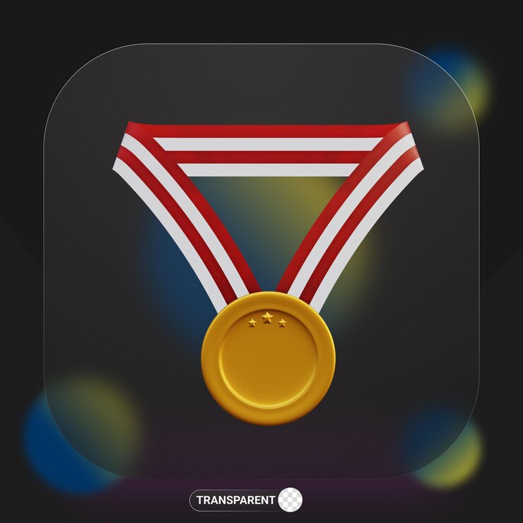 PSD icono de medalla de oro de renderizado 3d