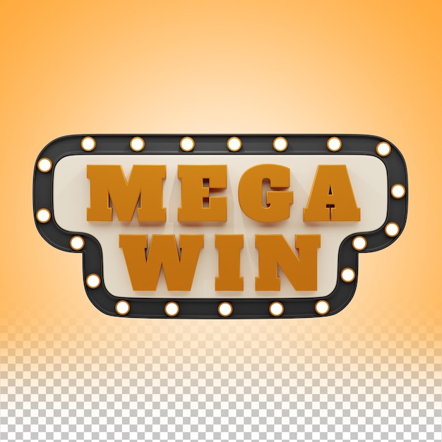 El icono de mega ganancia del casino y la ilustración 3D
