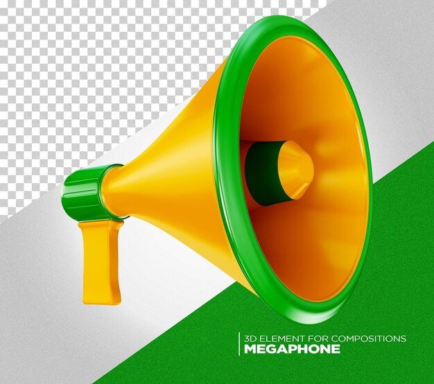 El icono del megáfono 3D