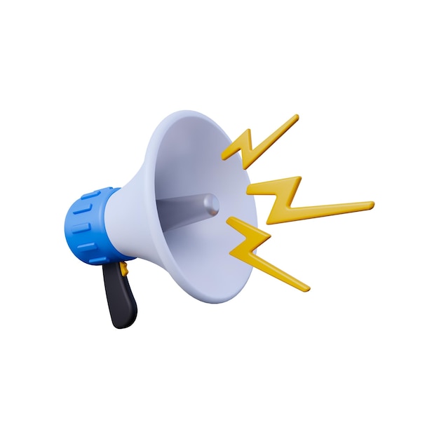 Icono de megáfono 3D