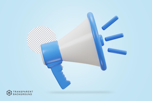 icono de megáfono render 3d