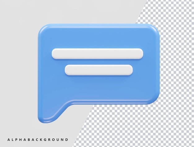 PSD icono de mensaje 3d render