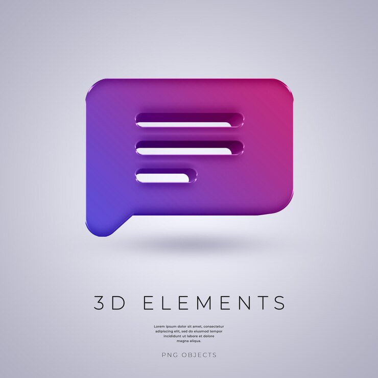 PSD icono de mensaje aislado 3d render ilustración