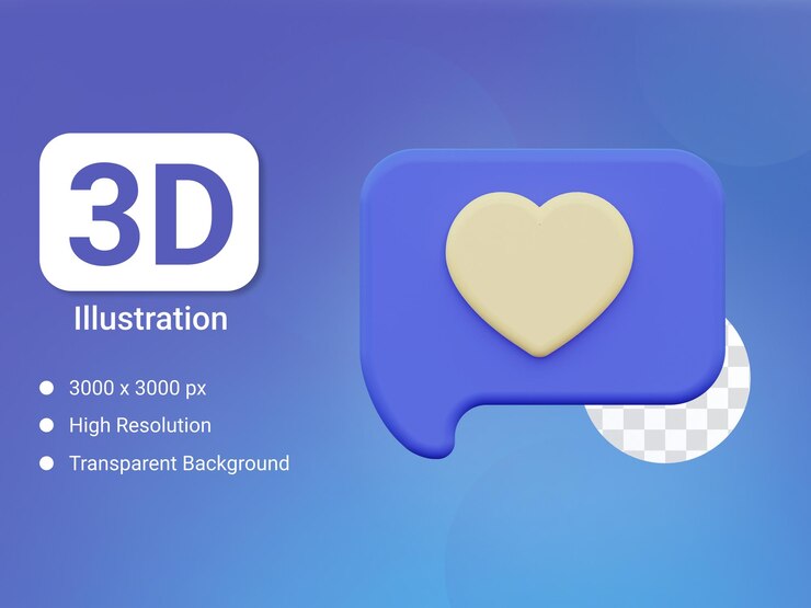 icono de mensaje favorito 3d