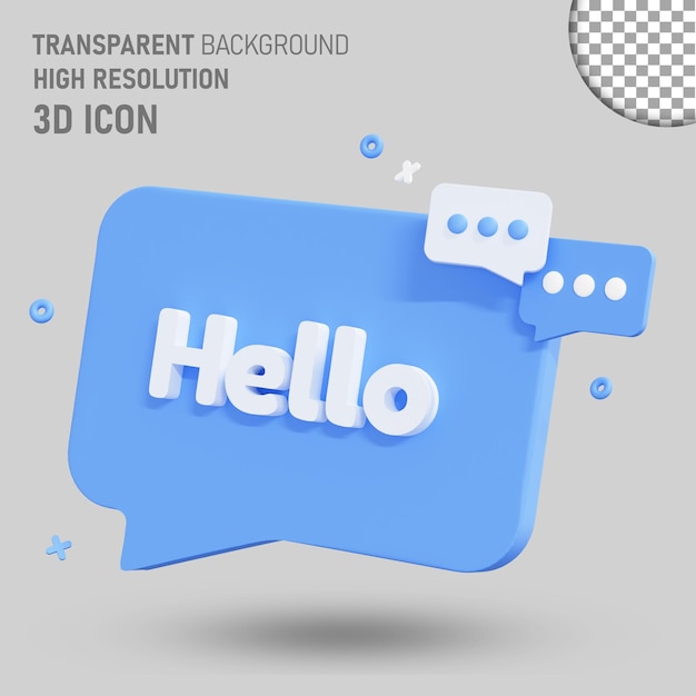 Icono de mensaje PSD 3D