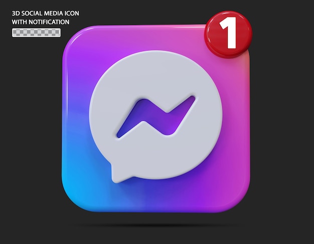 Icono de mensajería con estilo 3d de notificación