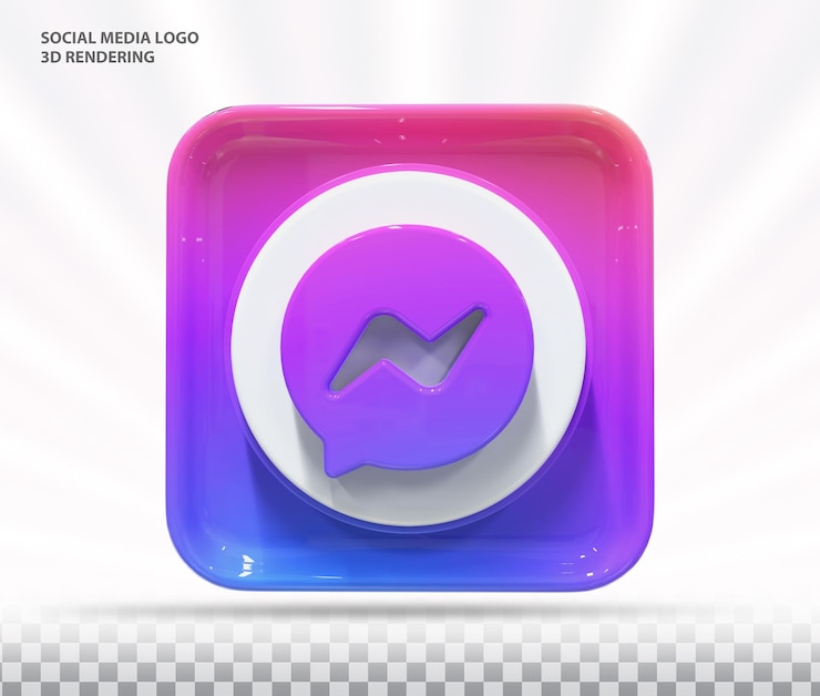 PSD icono de mensajero 3d redes sociales