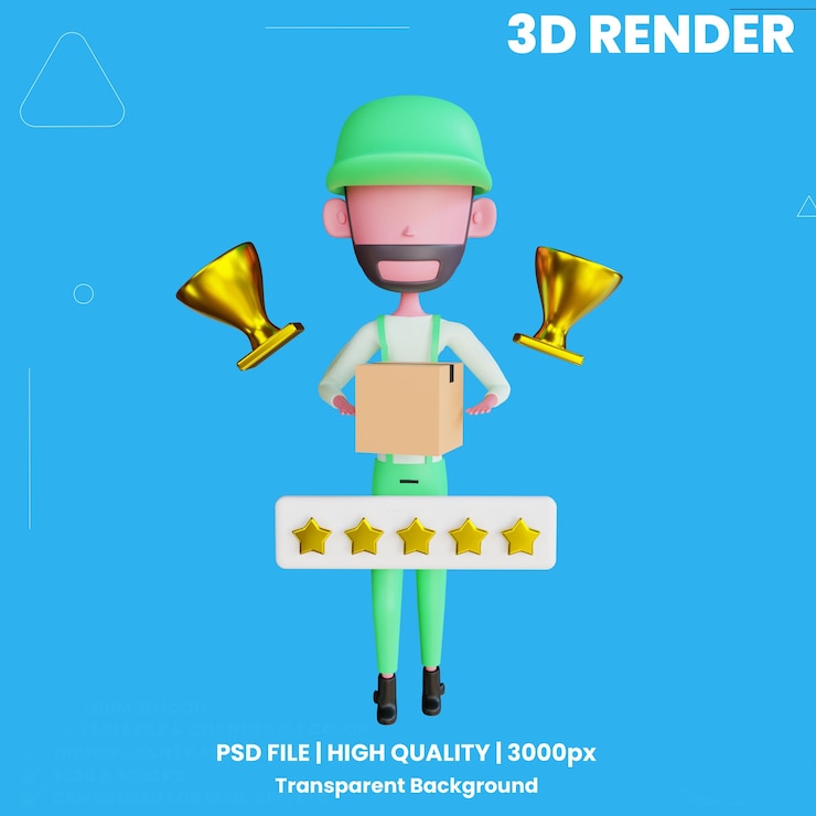 PSD icono de mensajero 3d