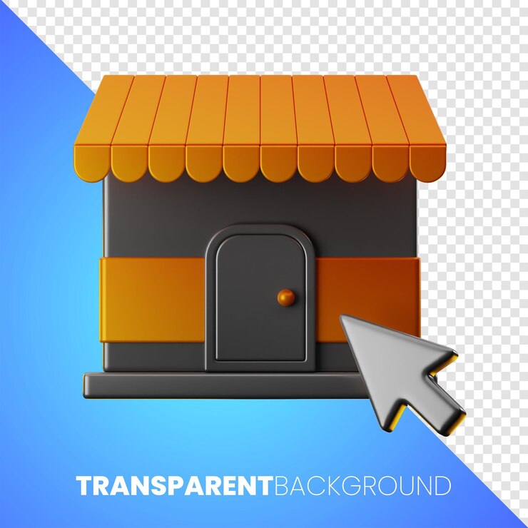 PSD icono de mercado de compras en línea premium representación 3d sobre fondo aislado png