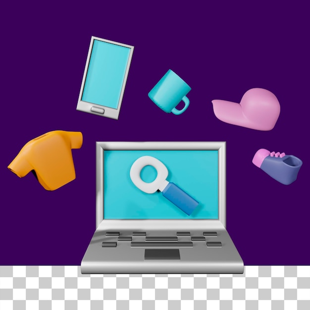 icono de mercado ilustración 3d