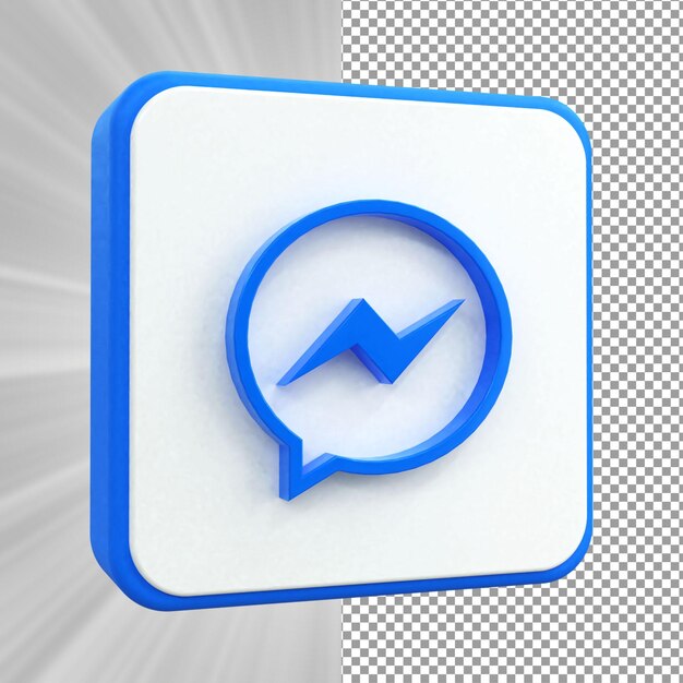 Icono de messenger 3d social media concepto de icono 3d brillante colorido representación 3d para composición