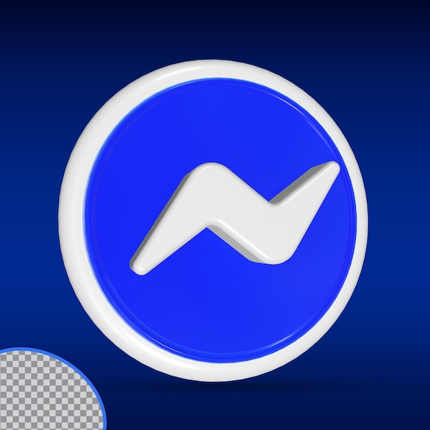 icono messenger estilo moderno color azul del círculo 3D