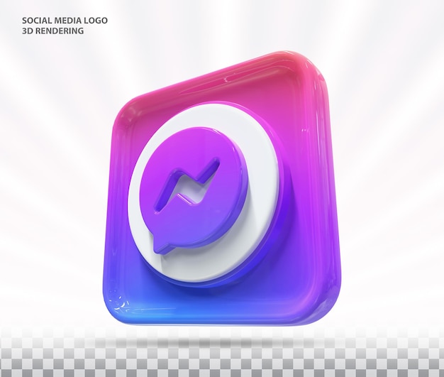 Icono de Messenger Redes Sociales Render 3d