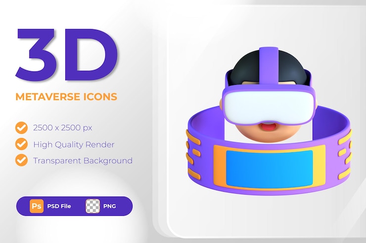 PSD icono de metaverso 3d