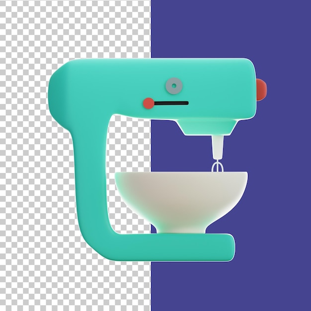 El icono de mezclador de soporte 3D aislado en el fondo transparente