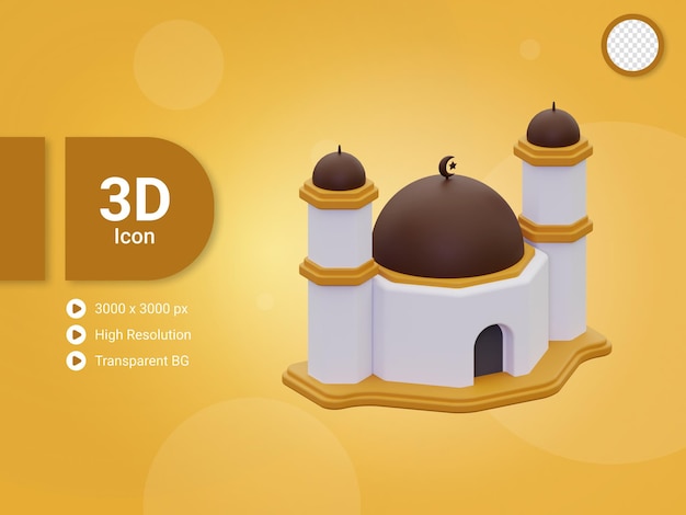 Icono de mezquita 3d