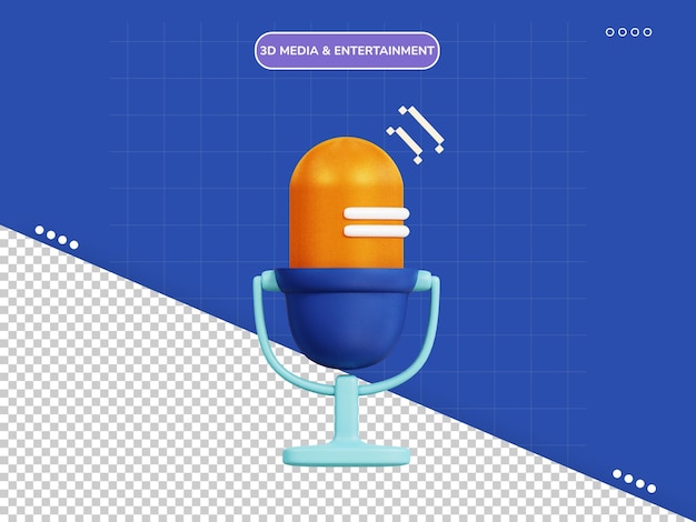 PSD icono de micrófono 3d