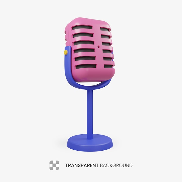 Icono de micrófono 3D