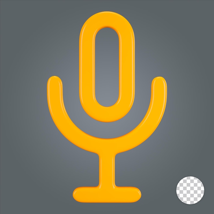 PSD icono de micrófono 3d