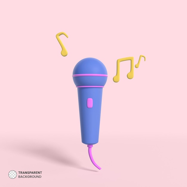 Icono de micrófono de escenario dinámico Ilustración de procesamiento 3d aislado