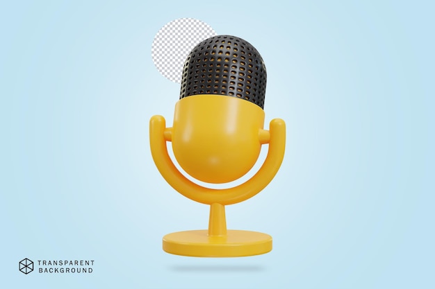 PSD el icono del micrófono de podcast en 3d