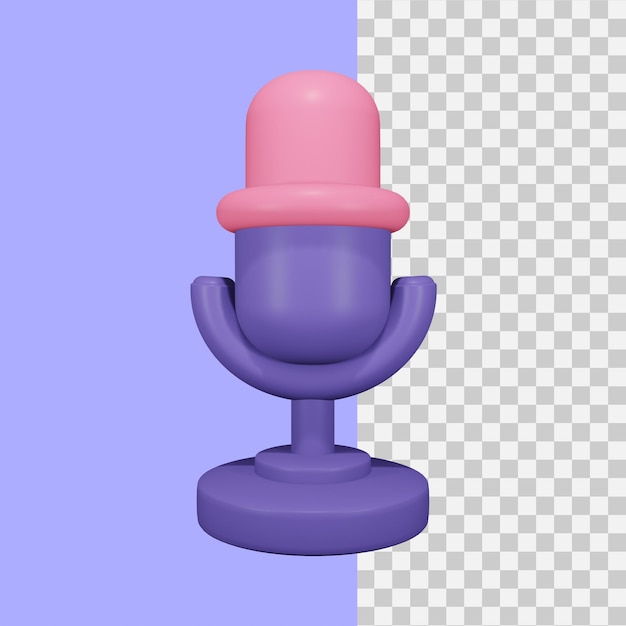 El icono del micrófono de representación 3D
