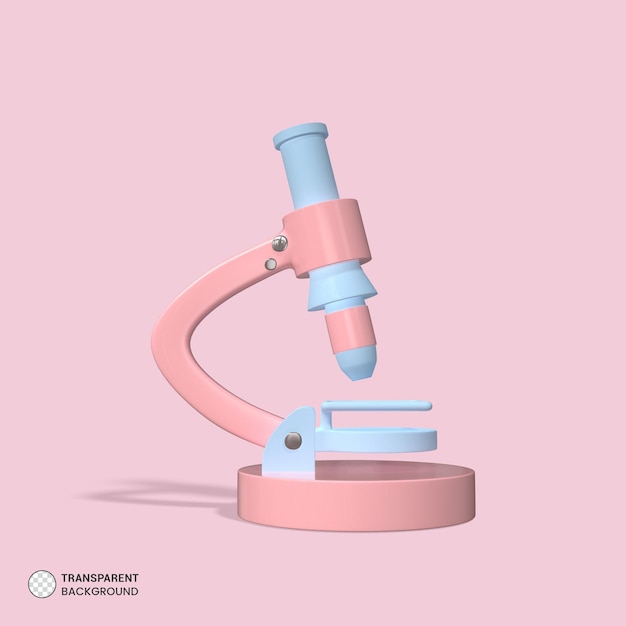 PSD icono de microscopio aislado 3d render ilustración