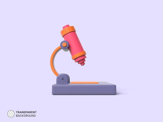 Icono de microscopio aislado 3d render ilustración